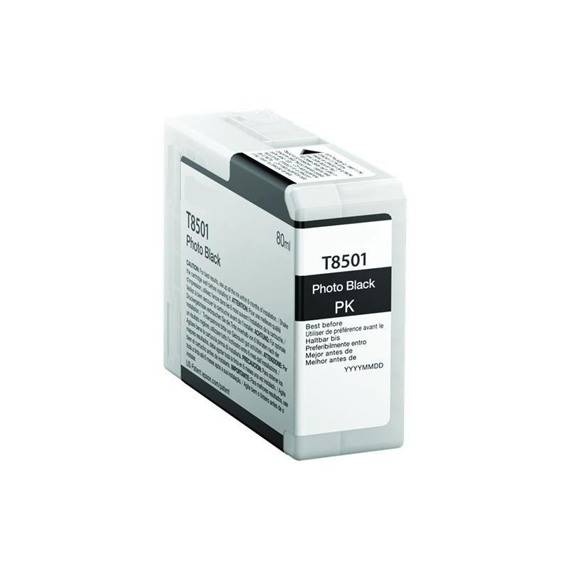 CARTUCCIA PLOTTER COMPATIBILE (C13T850100, T8501) PER EPSON SURECOLOR SC-P800 (80ML) NERO PHOTO