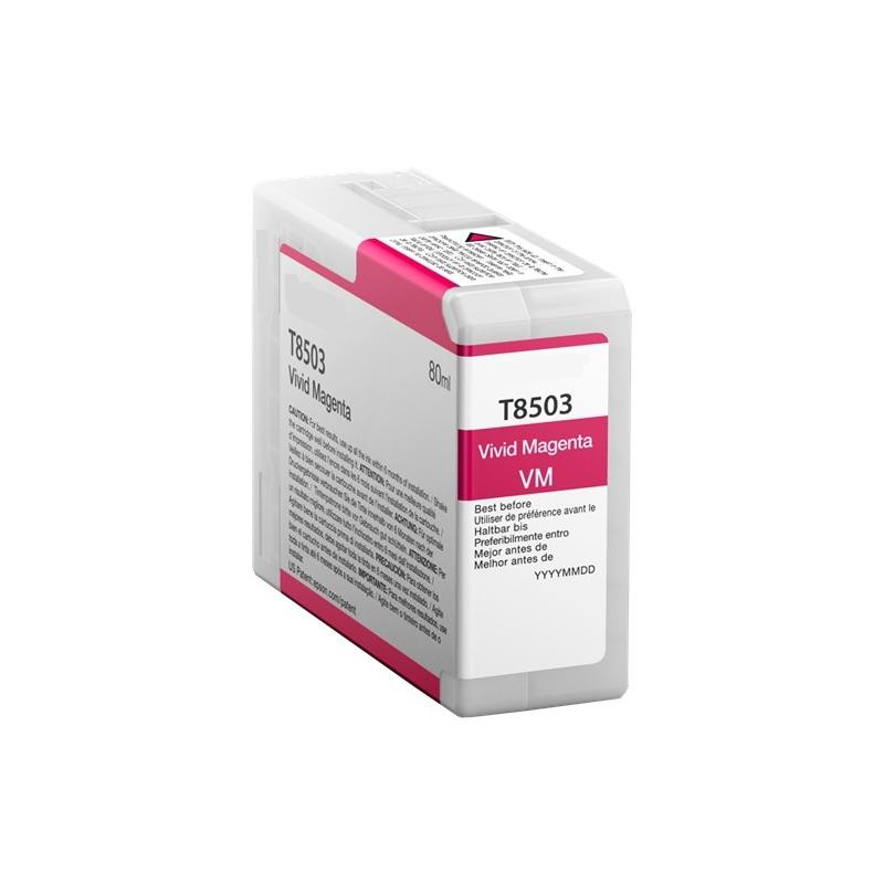 CARTUCCIA PLOTTER COMPATIBILE (C13T850300, T8503) PER EPSON SURECOLOR SC-P800 (80ML) MAGENTA