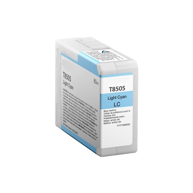 CARTUCCIA PLOTTER COMPATIBILE (C13T850500, T8505) PER EPSON SURECOLOR SC-P800 (80ML) CIANO LIGHT