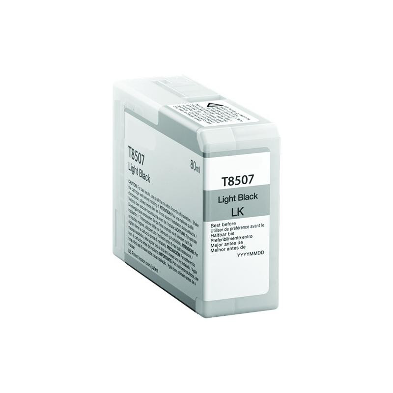CARTUCCIA PLOTTER COMPATIBILE (C13T850700, T8507) PER EPSON SURECOLOR SC-P800 (80ML) LIGHT NERO