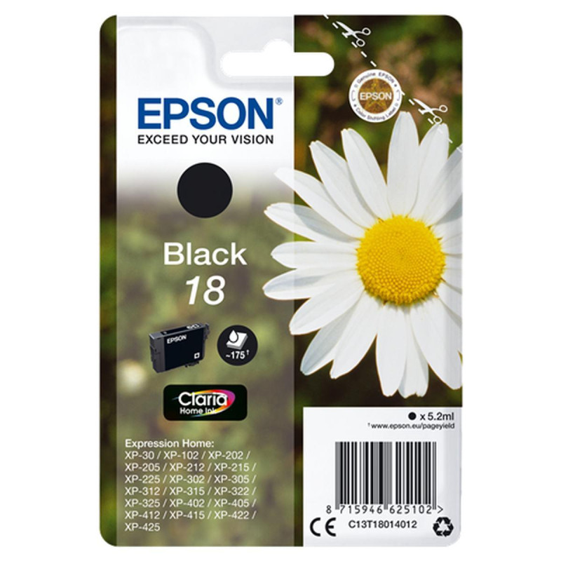 CARTUCCIA ORIGINALE (T1801, C13T18014012) EPSON XP205 (5,2ML) NERO