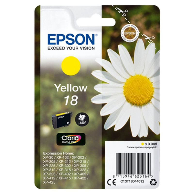 CARTUCCIA ORIGINALE (T1804, C13T18044012) EPSON XP205 (3.3ML) GIALLO