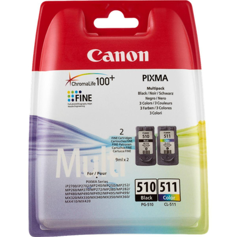 MULTIPACK ORIGINALE (PG-510 + CL-511, 2970B010) CANON MP240 (NERO+COLORE)