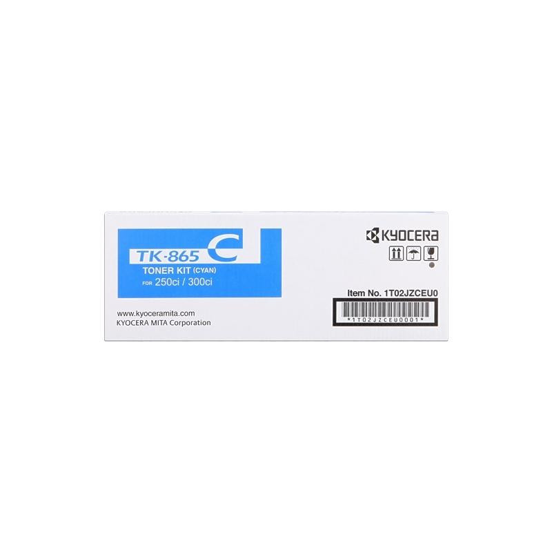 TONER ORIGINALE (TK-865C, 1T02JZCEU0) KYOCERA TASKAIFA 250CI, 300CI (12K) CIANO