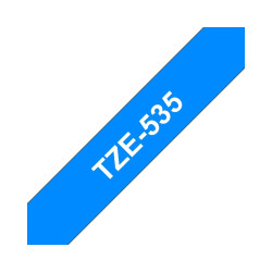 NASTRO COMPATIBILE LAMINATO BIANCO SU BLU (12MM X 8M) PER BROTHER TZE-535