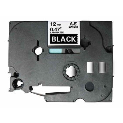 NASTRO COMPATIBILE LAMINATO BIANCO SU NERO (12MM X 8M) PER BROTHER TZE-335