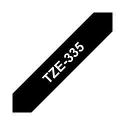 NASTRO COMPATIBILE LAMINATO BIANCO SU NERO (12MM X 8M) PER BROTHER TZE-335
