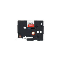 NASTRO COMPATIBILE LAMINATO BIANCO SU ROSSO (12MM X 8M) PER BROTHER TZE-435
