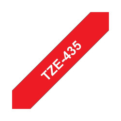NASTRO COMPATIBILE LAMINATO BIANCO SU ROSSO (12MM X 8M) PER BROTHER TZE-435