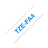 NASTRO COMPATIBILE PER TESSUTI LAMINATO BLU SU BIANCO (18MM X 3M) PER BROTHER TZEFA4 (BANDA APPLICABILE CON STIRATURA)