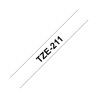 NASTRO COMPATIBILE LAMINATO NERO SU BIANCO (6MM X 8M) PER BROTHER TZE-211