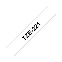NASTRO COMPATIBILE LAMINATO NERO SU BIANCO (9MM X 8M) PER BROTHER TZE-221