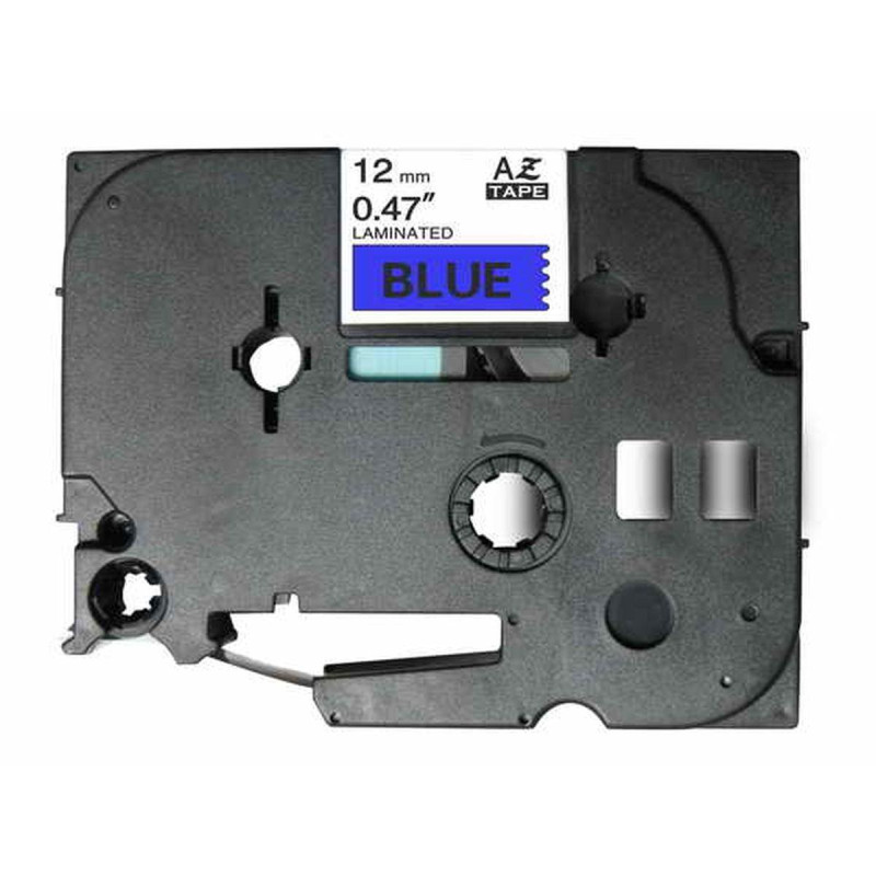 NASTRO COMPATIBILE LAMINATO NERO SU BLU (12MM X 8M) PER BROTHER TZE-531