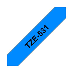 NASTRO COMPATIBILE LAMINATO NERO SU BLU (12MM X 8M) PER BROTHER TZE-531