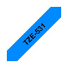 NASTRO COMPATIBILE LAMINATO NERO SU BLU (12MM X 8M) PER BROTHER TZE-531