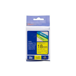 NASTRO LAMINATO NERO SU GIALLO (18MM X 8M) PER BROTHER TZ-641, TZE-641
