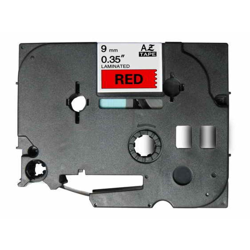 NASTRO COMPATIBILE LAMINATO NERO SU ROSSO (9MM X 8M) PER BROTHER TZE-421
