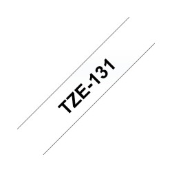 NASTRO COMPATIBILE LAMINATO NERO SU TRASPARENTE (12MM X 8M) PER BROTHER TZE-131