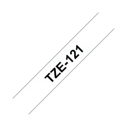 NASTRO COMPATIBILE LAMINATO NERO SU TRASPARENTE (9MM X 8M) PER BROTHER TZE-121