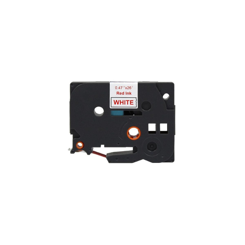NASTRO COMPATIBILE LAMINATO ROSSO SU BIANCO (12MM X 8M) PER BROTHER TZE-232