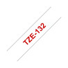 NASTRO COMPATIBILE LAMINATO ROSSO SU TRASPARENTE (12MM X 8M) PER BROTHER TZE-132