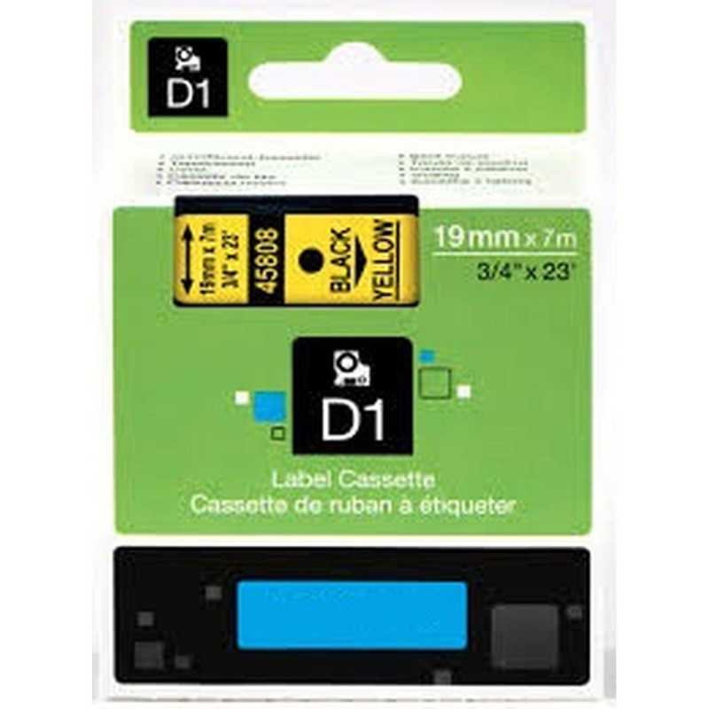NASTRO NERO SU GIALLO (19 MM X 7 M) PER DYMO D1 (S0720880) 45808