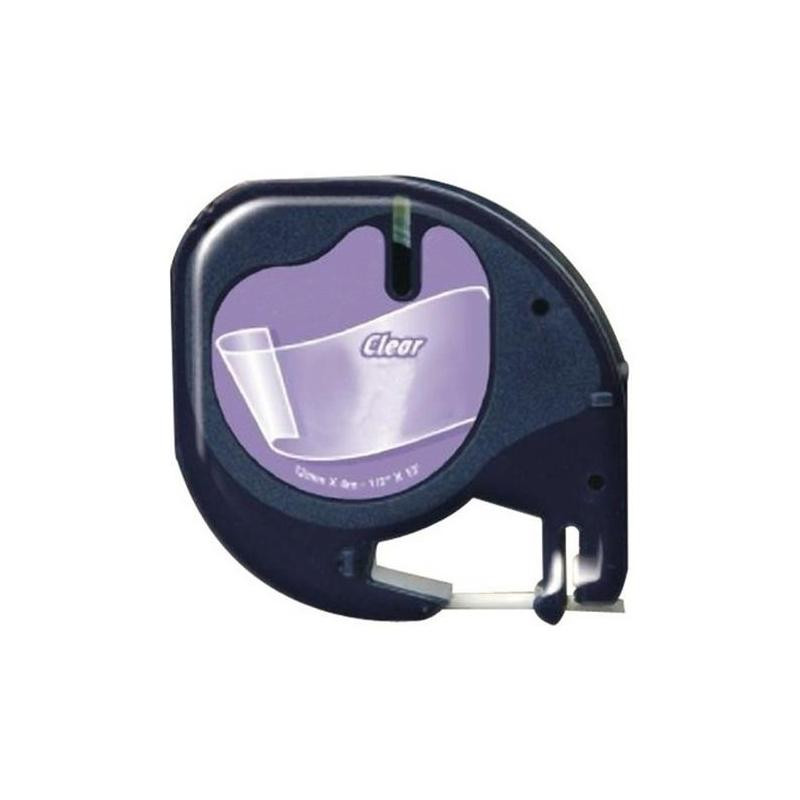 NASTRO PLASTICA NERO SU TRASPARENTE (S0721530, 12267) (12 MM X 4 M) PER DYMO LETRATAG