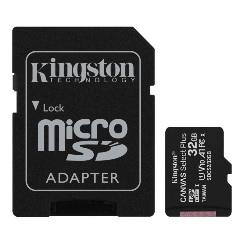 SCHEDA DI MEMORIA MICRO SDHC KINGSTON 32GB CLASSE 10/100 MB + ADATTATORE SD