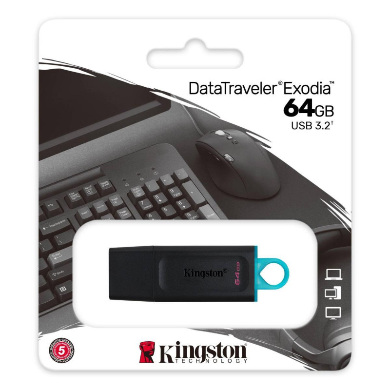 PENDRIVE KINGSTON DATATRAVELER EXODIA USB FLASH DRIVE 64GB - USB 3.2 GEN 1