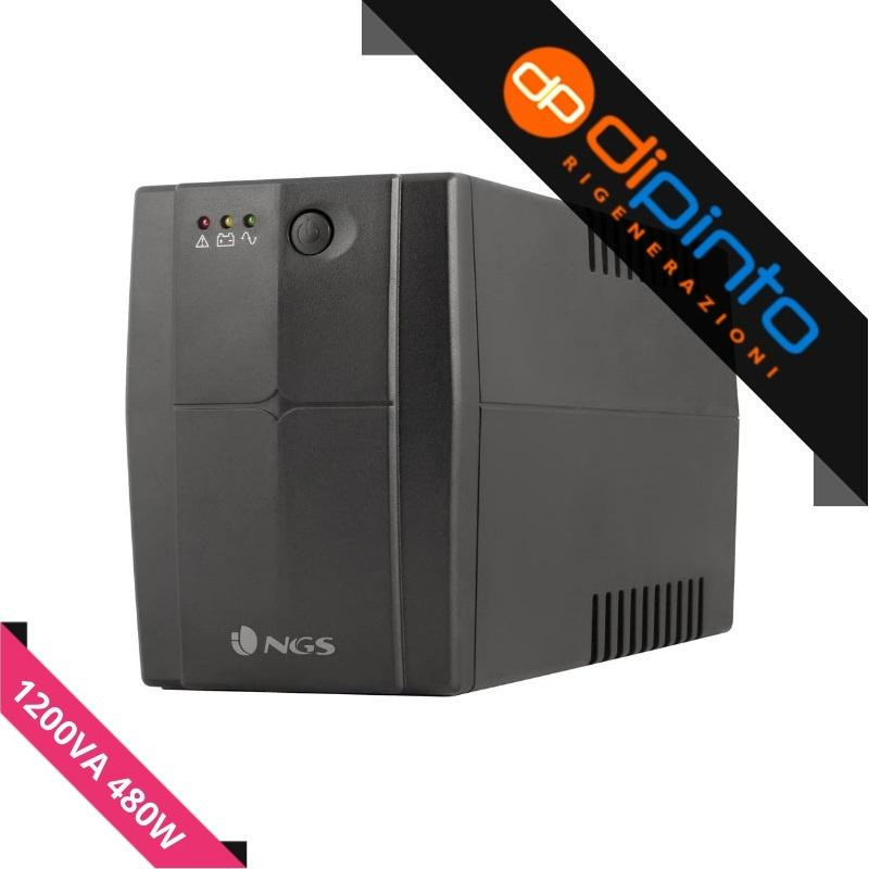 UPS NGS FORTRESS 1200 V2 SAI 800VA 480W - TECNOLOGIA OFF LINE - FUNZIONE AVR - 2X SCHUKOS - PROTEZIONE DA SOVRACCARICO E CORTOCI