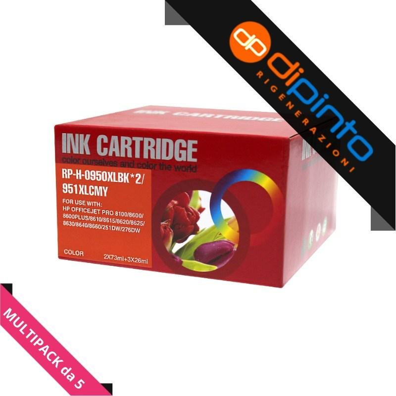 MULTIPACK COMPATIBILE (950XL, 951XL, C2P43AE) PER HP OFFICEJET PRO 8600 (5PZ) V.4/V.5