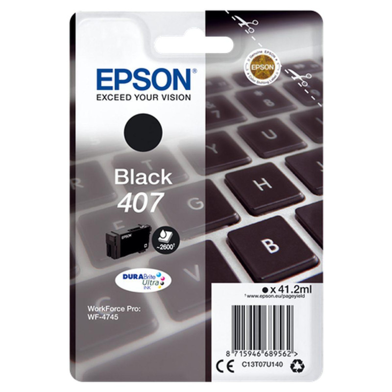 CARTUCCIA ORIGINALE (C13T07U140, 407) EPSON WF-4745 (2,6K) NERO