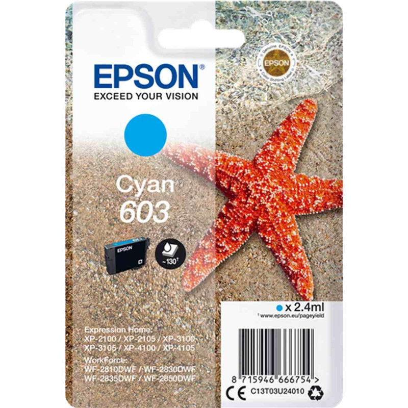 CARTUCCIA ORIGINALE (C13T03U24010, 603) EPSON XP2100 | CIANO