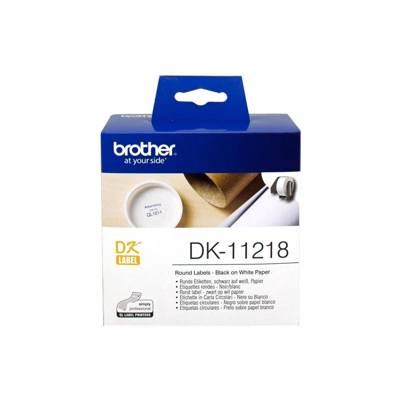ETICHETTE ORIGINALI BROTHER P-TOUCH (DK-11218) (24MM) (1000PZ) TONDE