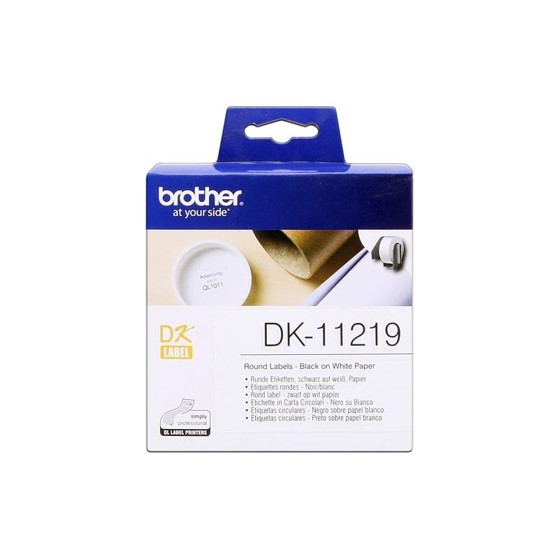 ETICHETTE ORIGINALI BROTHER P-TOUCH (DK-11219) (12MM) (1200PZ) TONDE