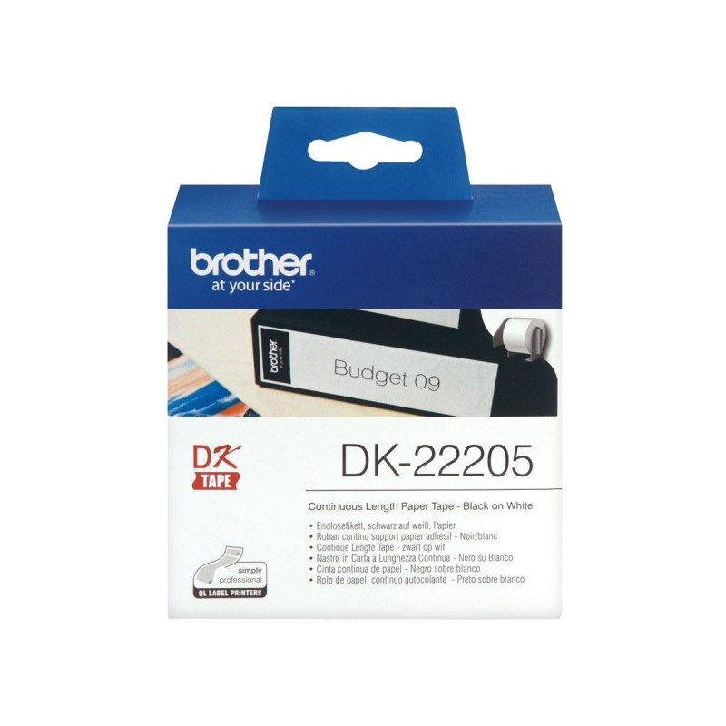 ETICHETTE ORIGINALI BROTHER P-TOUCH (DK-22205) (62X30.48MT) MODULO CONTINUO