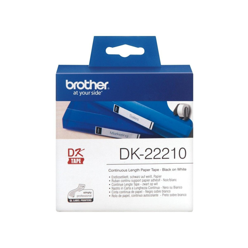 ETICHETTE ORIGINALI BROTHER P-TOUCH (DK-22210) (29X30.48MT) MODULO CONTINUO