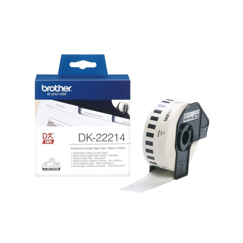 ETICHETTE ORIGINALI BROTHER P-TOUCH (DK-22214) (12X30.48MT) MODULO CONTINUO