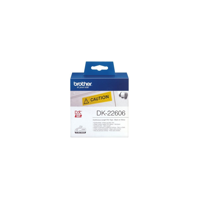ETICHETTE ORIGINALI BROTHER P-TOUCH (DK-22606) (62X15.24MT) GIALLO MODULO CONTINUO
