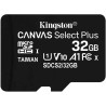 SCHEDA DI MEMORIA MICRO SDHC KINGSTON CARD 32GB CLASSE 10 100MB/S CANVAS SELECT PLUS