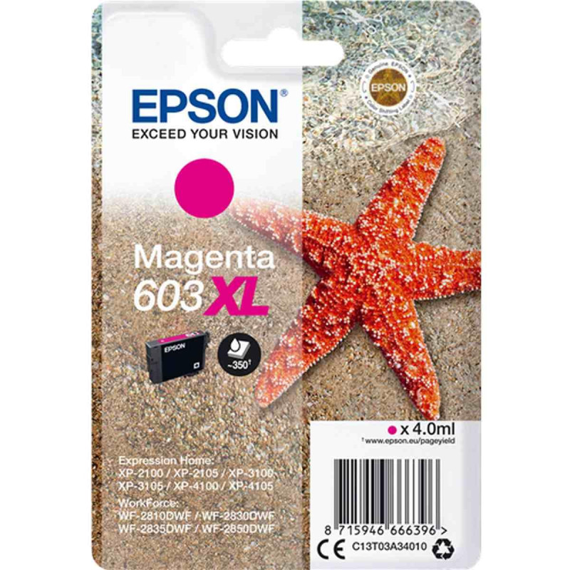 CARTUCCIA ORIGINALE (C13T03A34010, 603XL) EPSON XP2100 | MAGENTA