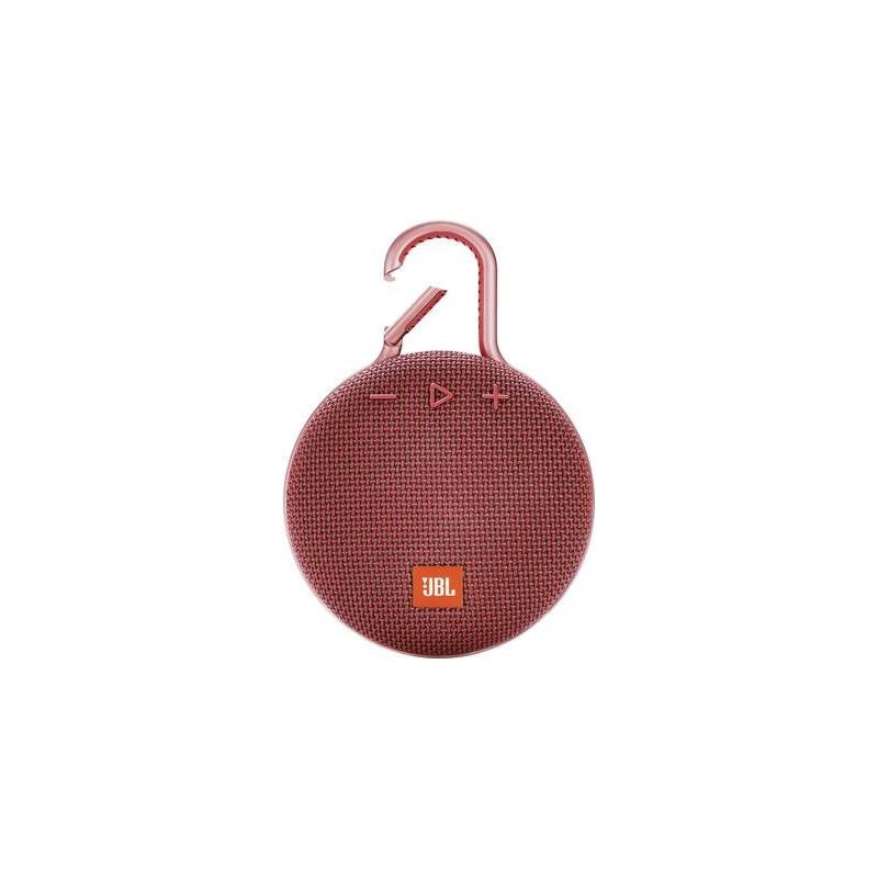 JBL CLIP 3 ALTOPARLANTE BLUETOOTH 4.1 3W - RESISTENZA ALL'ACQUA IPX7 - AUTONOMIA FINO A 10H - GANCIO PER APPENDERE - COLORE ROSS