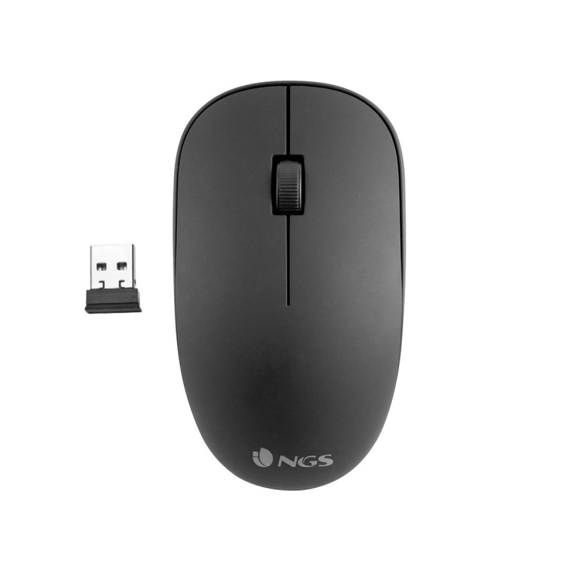 MOUSE USB WIRELESS NGS EASY ALPHA 1000DPI - 3 PULSANTI - USO AMBIDESTRO - COLORE NERO