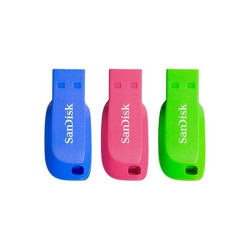 PENDRIVE SANDISK CF. DA 3PZ CRUZER BLADE USB 2.0 16GB - ULTRA COMPATTA - COLORE BLU, ROSA E VERDE