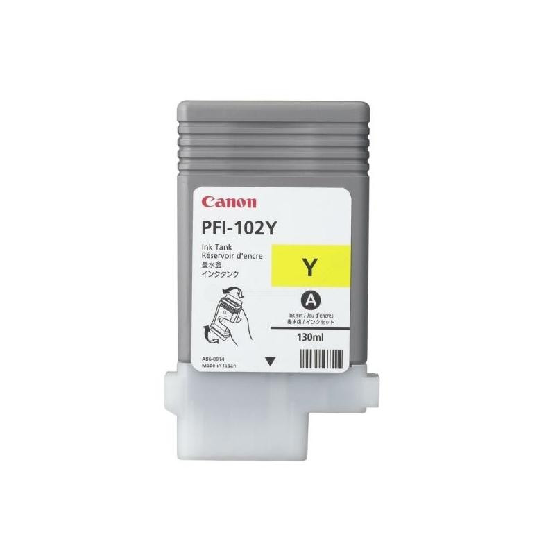 CARTUCCIA PLOTTER ORIGINALE (PFI-102Y, 0898B001) CANON IPF500, IPF600 (130ML) GIALLO