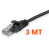 CAVO DI RETE RJ45 CAT.6 TUBO FLESSIBILE 3MT - NERO