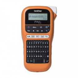 BROTHER PT-H110VP STAMPANTE ELETTRONICA PORTATILE PER ETICHETTE - SCHERMO LCD - 200 SIMBOLI - VELOCITÀ 20MM - COLORE NERO/ARANCI