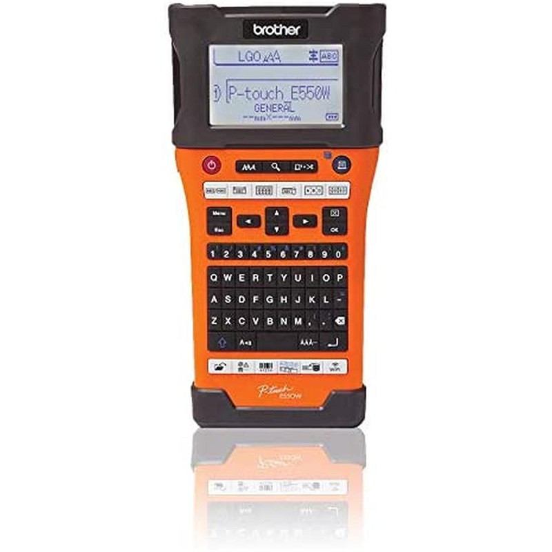 BROTHER PT-E550WVP STAMPANTE ELETTRONICA PORTATILE PROFESSIONALE USB WIFI - SCHERMO LCD - 384 SIMBOLI - COLORE NERO/ARANCIONE