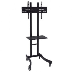 SUPPORTO DA PAVIMENTO CON RUOTE PER TV 30"-55" - BLOCCAGGIO A RUOTE - VASSOIO MULTIUSO - PESO MAX 40KG - VESA 600X400MM