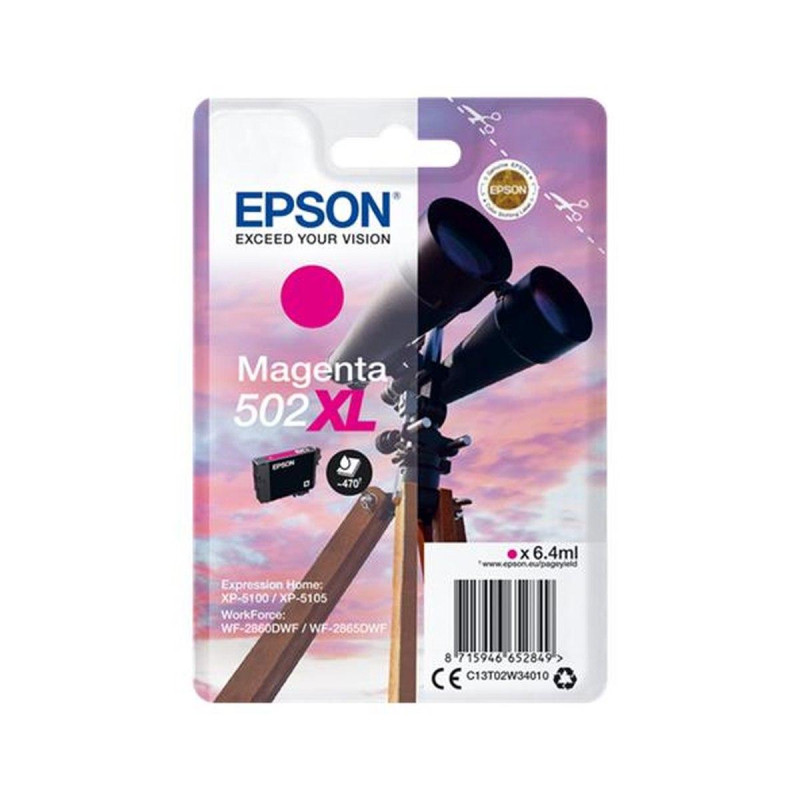 CARTUCCIA ORIGINALE (C13T02W34010, 502XL) EPSON WF-2860DWF (0,470K) MAGENTA XL